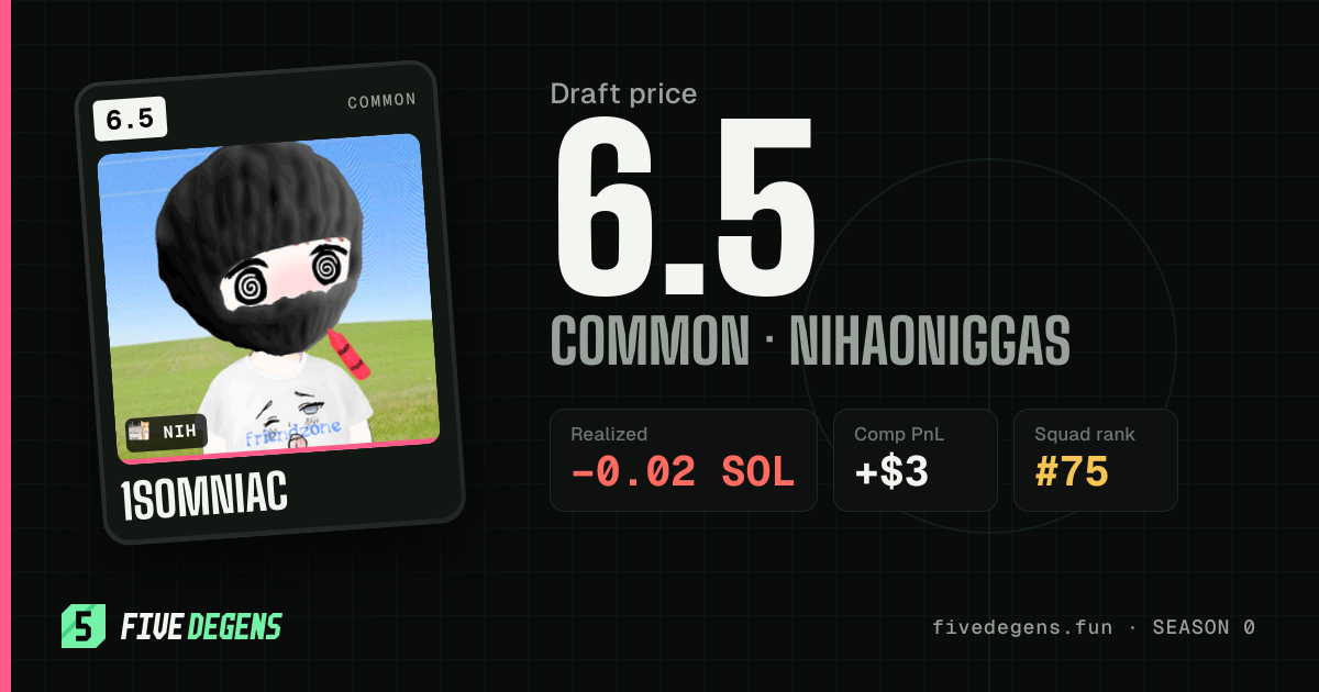 1somniac share card