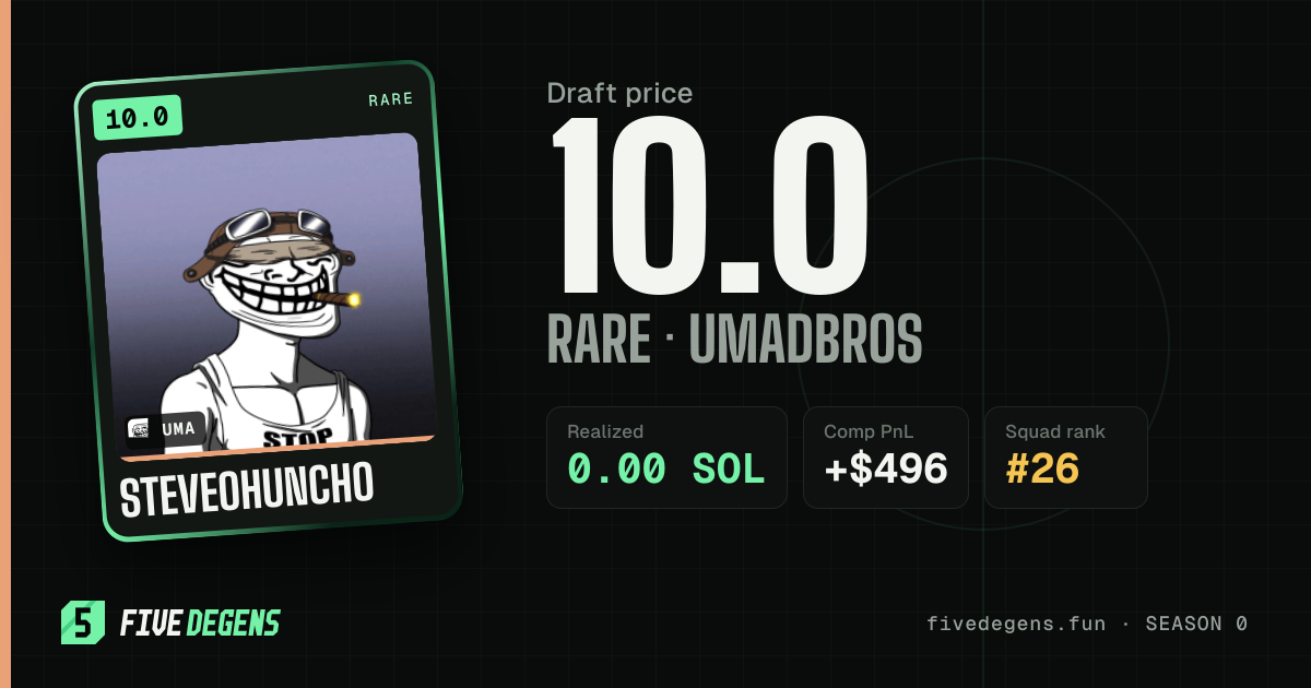 steveohuncho share card