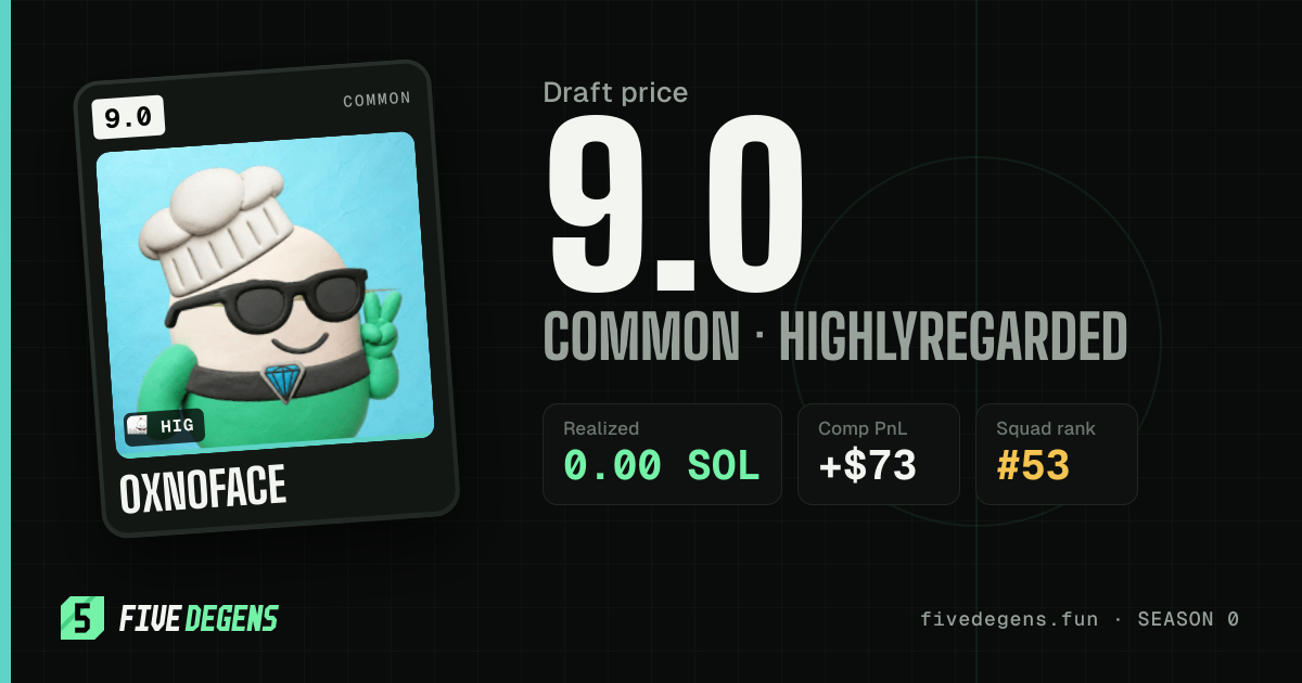 0xNoFace share card